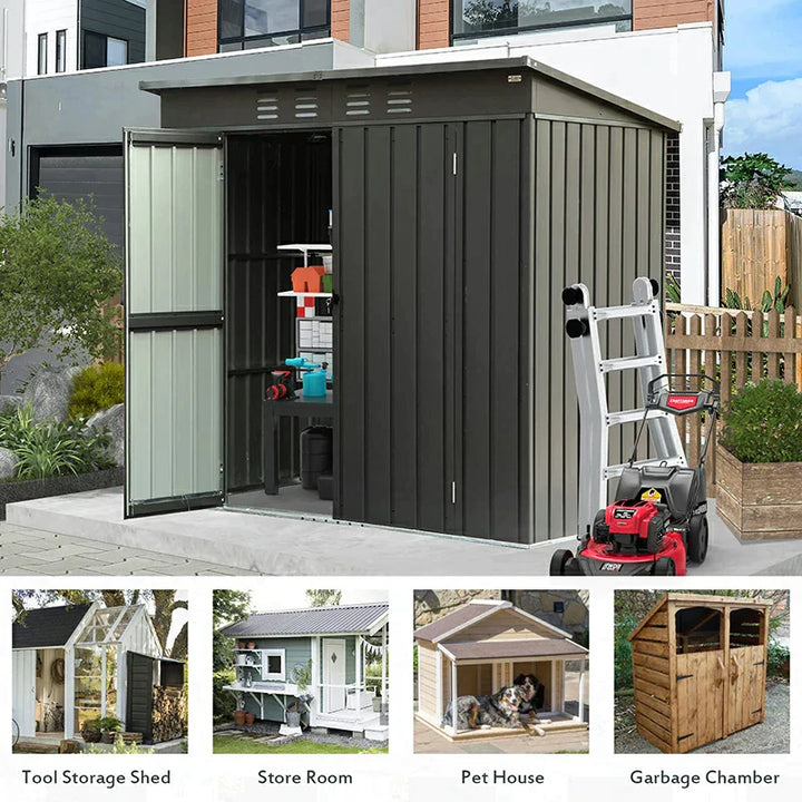 Outdoor Storage Shed Sloping Roof